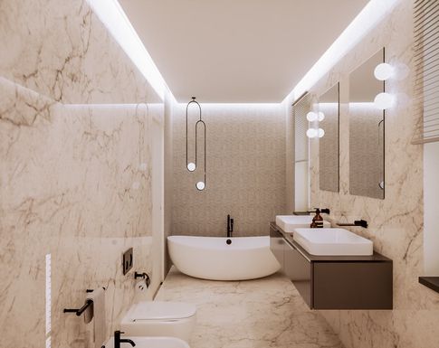 Bagno in stile contemporaneo di 10 di Caterina Scamardella Architetto Bagno in stile contemporaneo di 10 di Caterina Scamardella Architetto