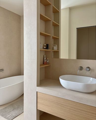 Bagno in stile contemporaneo di 9 di Fei Atelier Bagno in stile contemporaneo di 9 di Fei Atelier