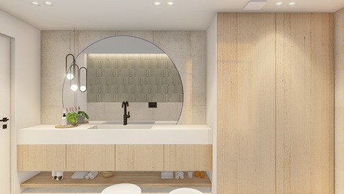 Bagno in stile soft industrial di 10 di MAMA design