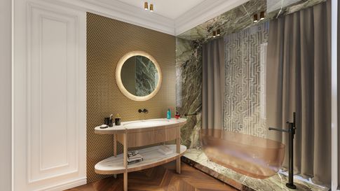 Bagno in stile contemporaneo di 10 di Salvatore Sito Interior Designer