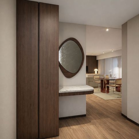 Ingresso in stile contemporaneo di 4 di TACTO estudio