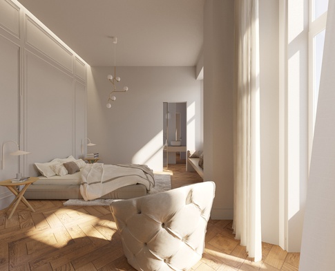 Camera da Letto in stile japandi di 34 di EmmePi Architettura Camera da Letto in stile japandi di 34 di EmmePi Architettura