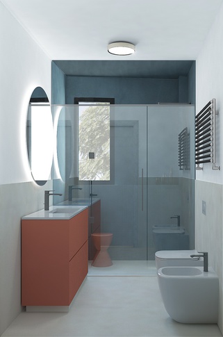 Bagno in stile contemporaneo di 5 di STUDIO CREATIONS - Roberta Tricarico A & D