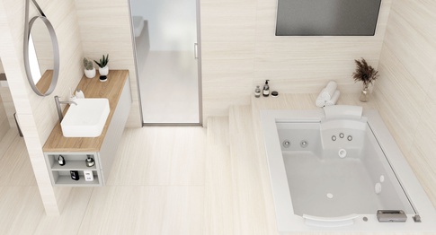 Bagno in stile contemporaneo di 10 di La Pietra Studio di Architettura