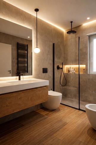 Bagno in stile contemporaneo di 5 di Francesca Silvestri Bagno in stile contemporaneo di 5 di Francesca Silvestri