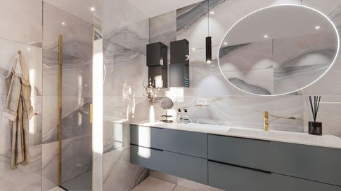 Bagno in stile contemporaneo di 10 di Studio LABventinove