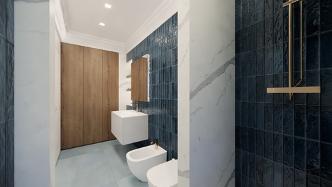 Bagno in stile contemporaneo di 7 di Studio Gaetano Riccardelli