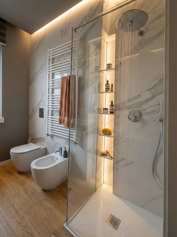 Bagno in stile contemporaneo di 5 di Francesca Silvestri