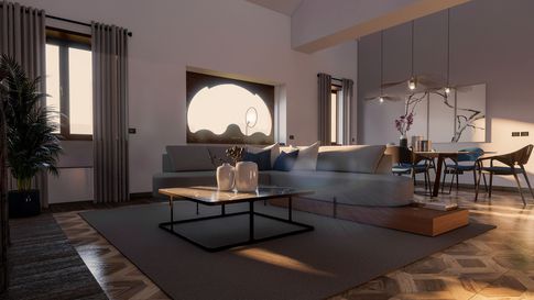 Soggiorno in stile contemporaneo di 48 di Studio LABventinove