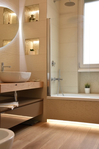 Bagno in stile contemporaneo di 5 di A+A Architects