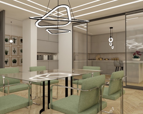 Open Space in stile moderno di 65 di Emmedue Architetti