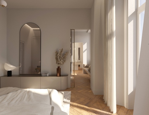 Camera da Letto in stile japandi di 34 di EmmePi Architettura