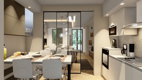 Cucina in stile contemporaneo di 11 di think in Yellow - interior design Cucina in stile contemporaneo di 11 di think in Yellow - interior design