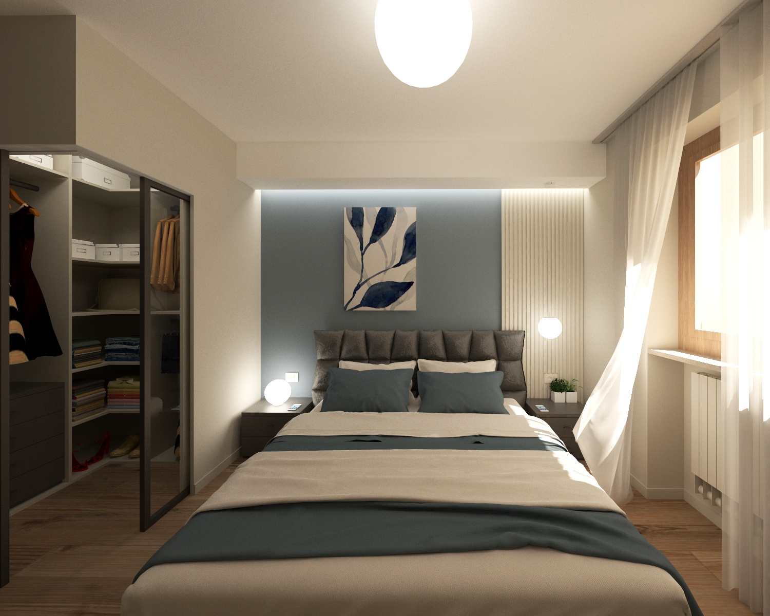 Camera da letto con cabina armadio