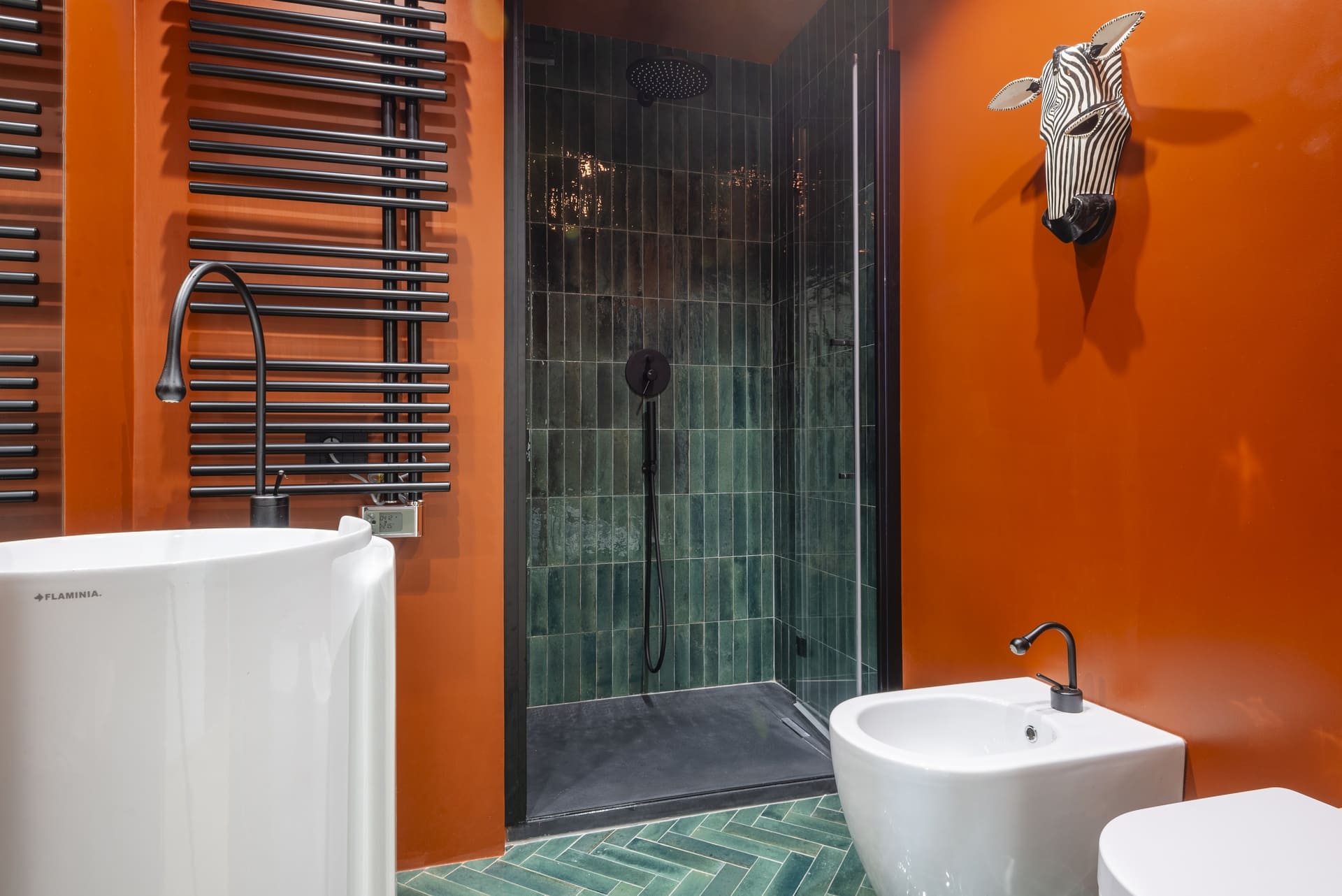 bagno ospiti in stile africano