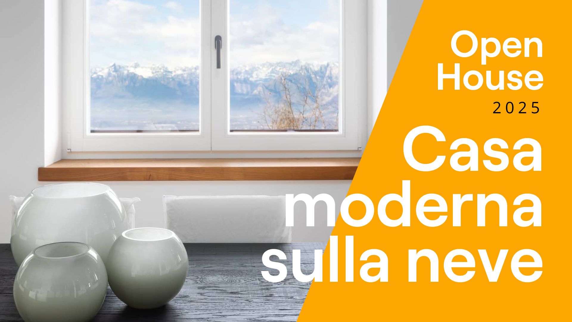 Una casa moderna sulla neve